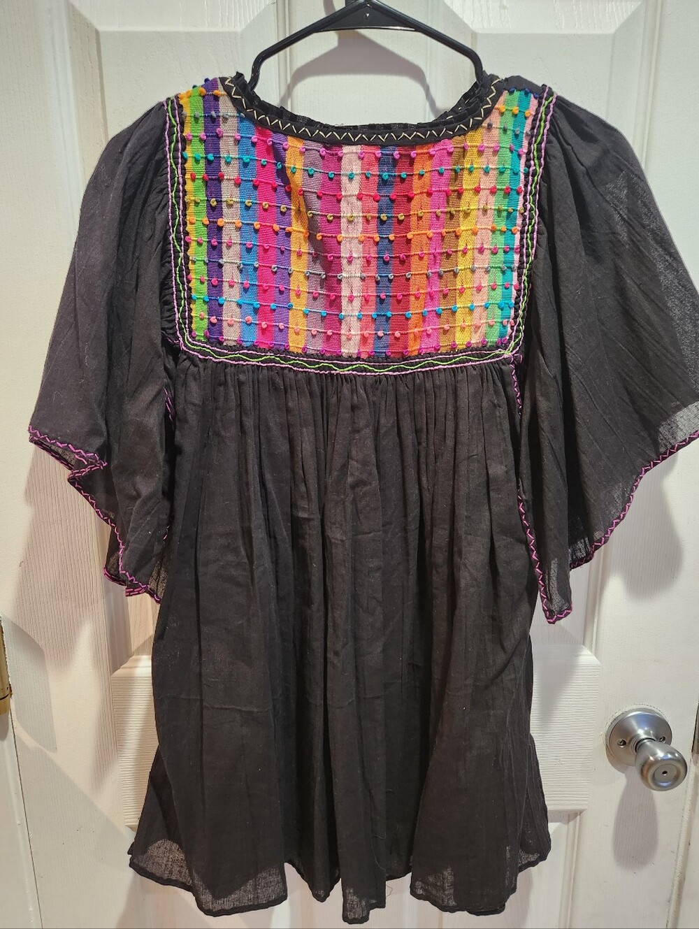 Ethnic Black Embroidered Women’s Top